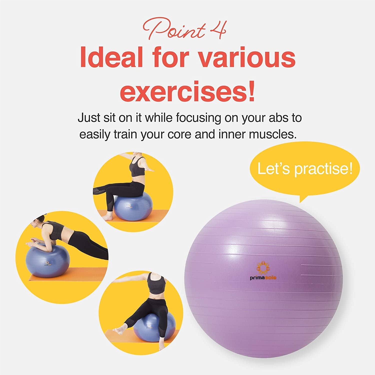 Exercise Ball for Balance Stability Fitness Workout Gym, also helps with Pregnancy